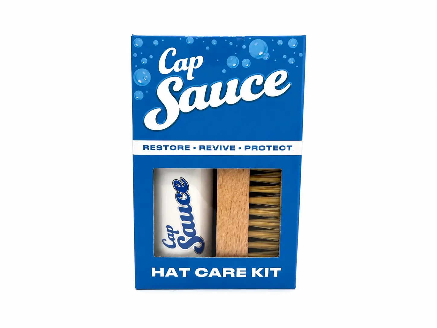 Cap Sauce Hat Care Kit box, front